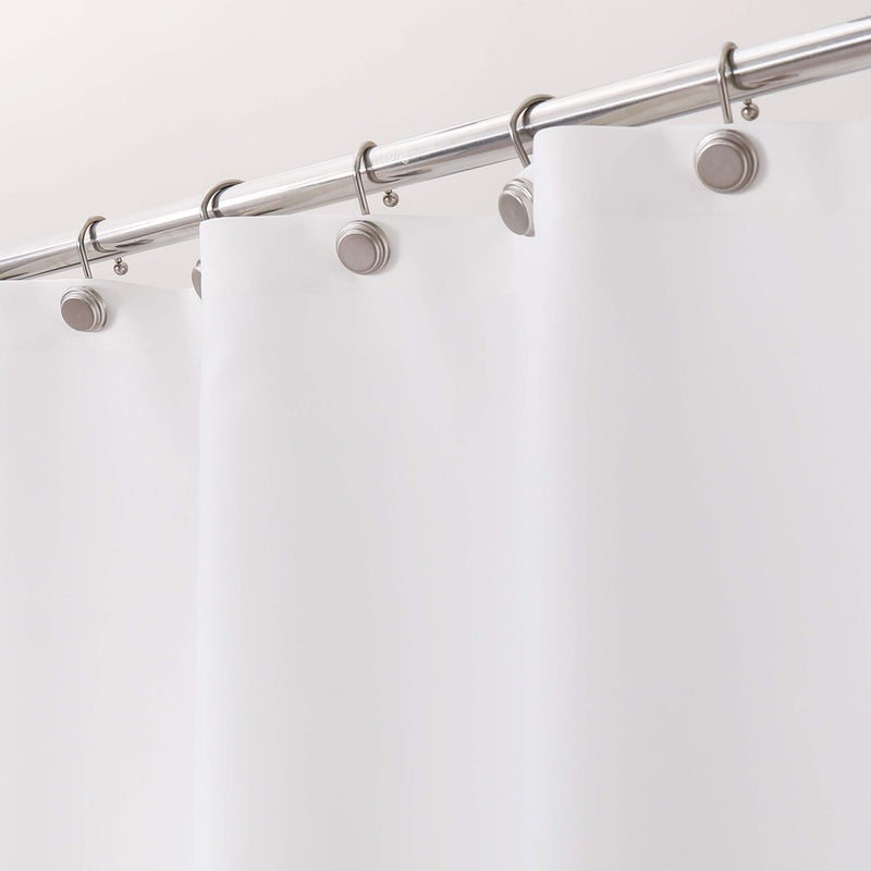 WEST LAKE Tan Off White Fabric Shower Curtain, Color Block Contemporary Bathroom DÃ©cor, Waterproof Bath Room Curtain, 12 Rust Proof Grommets Top for Hotel Spa Home,NO Hook,70''x72'' - Image 2